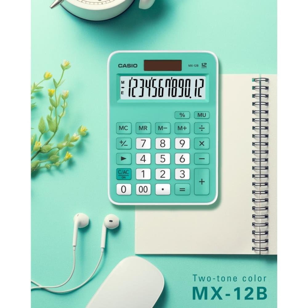 CALCULADORA CASIO MX-12B 12 DIGITOS VERDE PASTEL