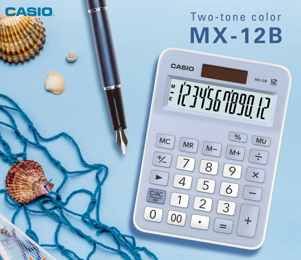 CALCULADORA CASIO MX-12B-LB AZUL PASTEL